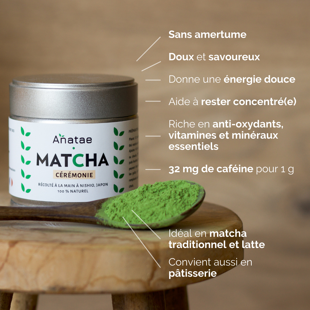 KIT MATCHA : THÉ MATCHA CÉRÉMONIE BIO ET FOUET EN BAMBOU CHASEN